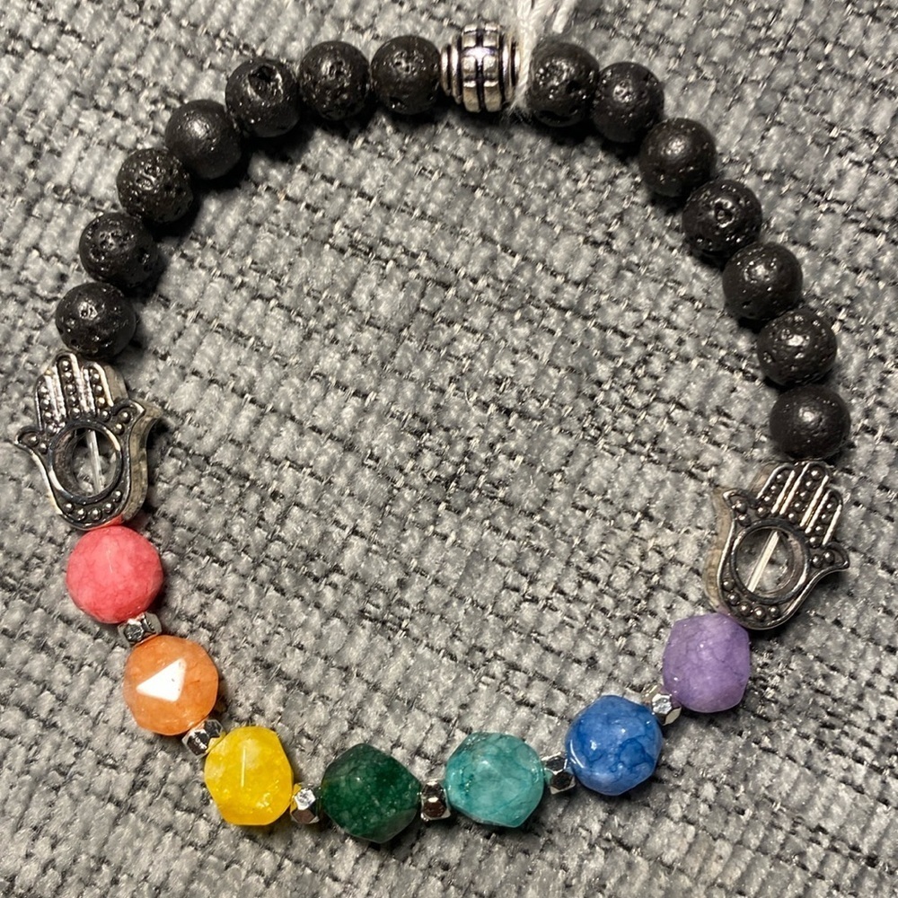 Handmade Quartz w/ Lava bracelet